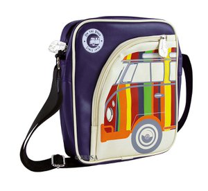 Volkswagen VW T1 Bus Tablet-PC Schoudertas Portret - Paars/On the Road