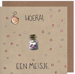 Greeting card kraft hurray a girl