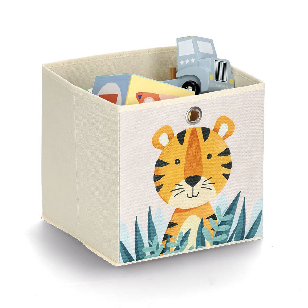 Storage box "Tiger", fleece, beige