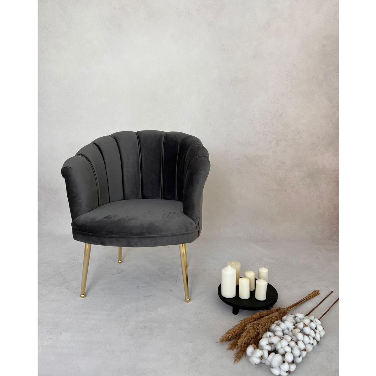 Poltrona Luxury Shell in Velluto Mila
