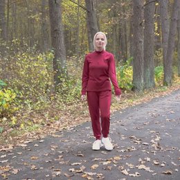 Merino 250-Set für Damen, bestehend aus Oberteil mit Reißverschluss und Jogginghose, Königskirsche