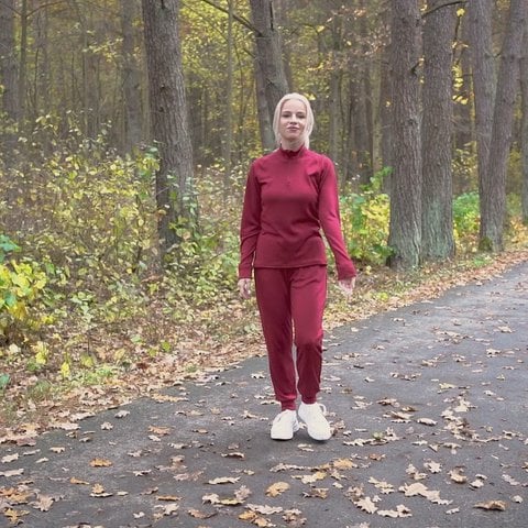 Women's Merino 250 Set of Zip Neck Top & Jogger Sweatpants Royal cherry