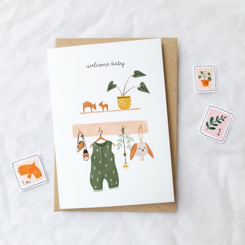 Baby kort | Welcome baby | Romper