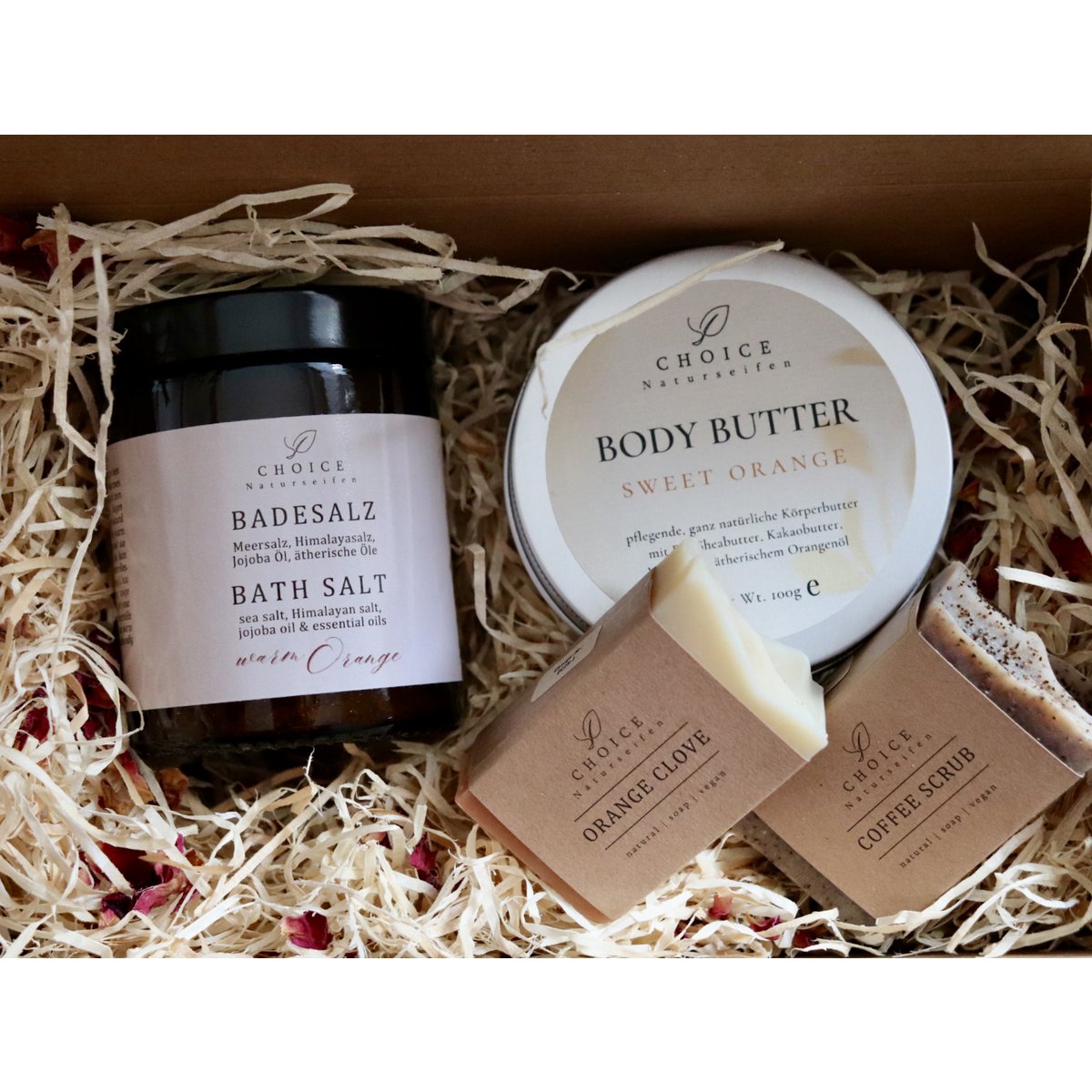 WELLNESS gavesæt: badesalt, sæber, bodybutter