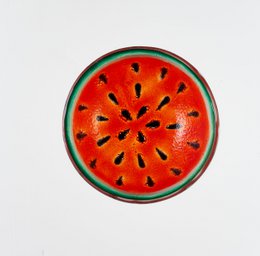 Tropical Bowl Tray 12x5 Black, Green & Red Watermelon