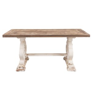 Dining table 180x90x82 cm brown wood table