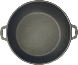 Støbejern serverer pan ø 24 x 6 cm - grill pan støbejern til hver grill - sort