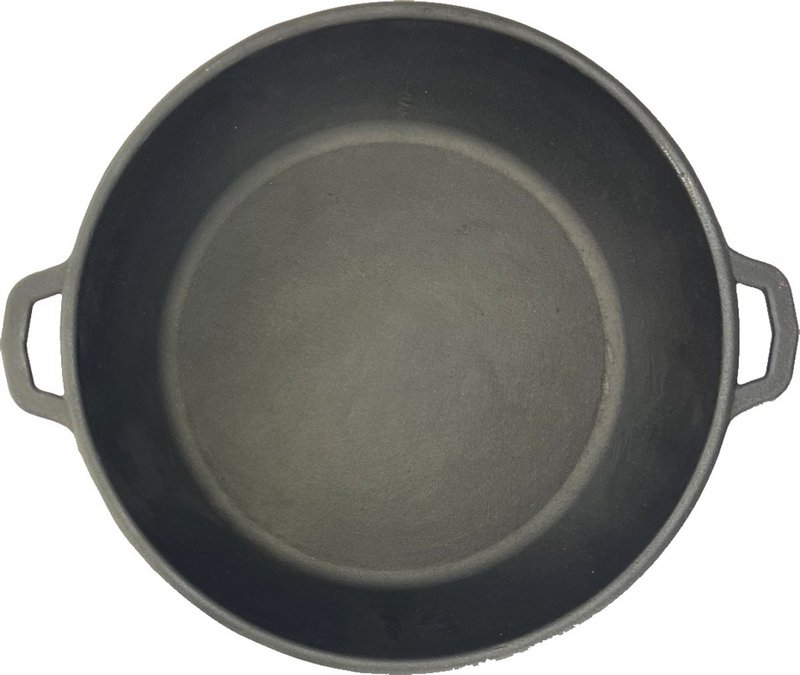 Støbejern serverer pan ø 24 x 6 cm - grill pan støbejern til hver grill - sort