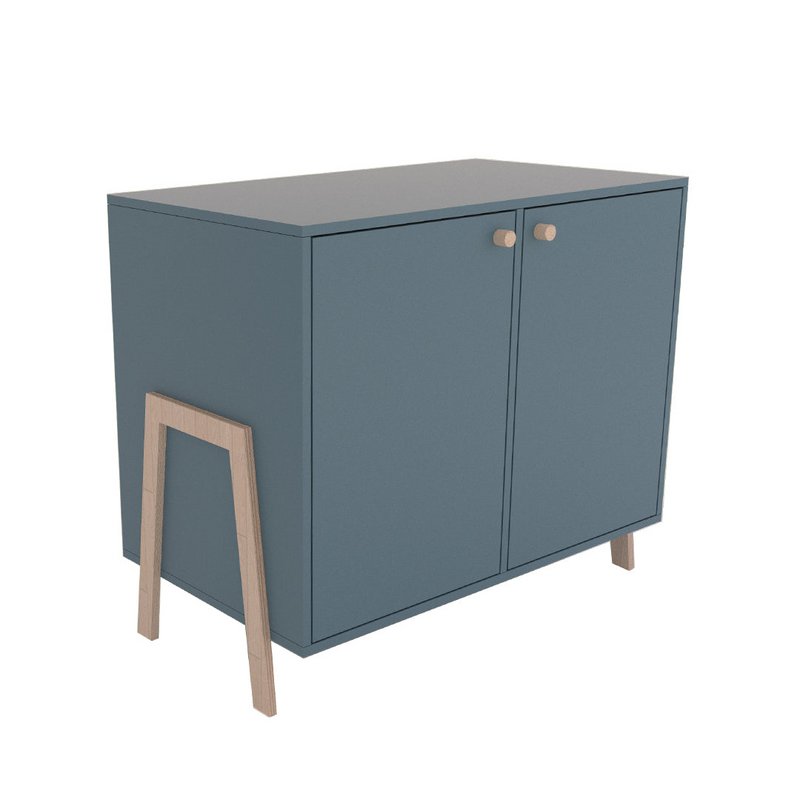 Komoda Polly Basic z drzwiami - Zielona