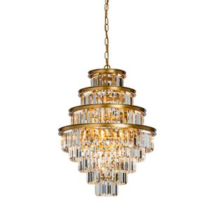 Kronleuchter Eliza 50 cm - Gold - Eisen/Glas