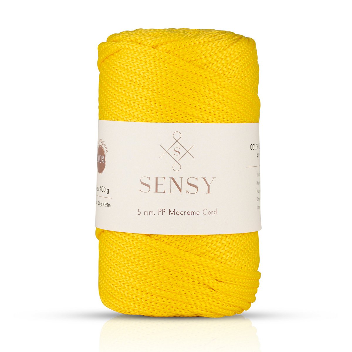 Cordoncino macramè Sensy Premium da 5 mm - 104 iarde, 100% poliestere