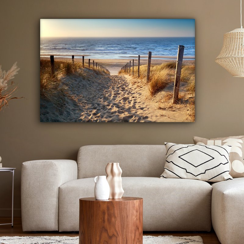 Canvas Maleri - Wall Decoration - Beach - Sea - The Holland - Dunes - Sun