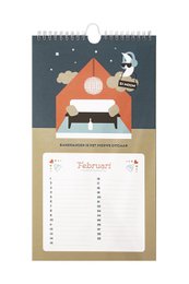  "Relax Mama birthday calendar, wall calendar, illustrated design, colorful artwork, family planning calendar"