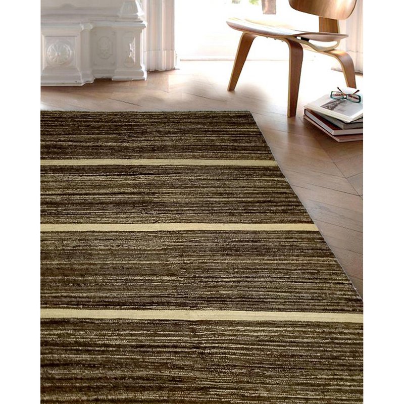 Handgefertigter Kilim-Teppich aus neutralem Zement