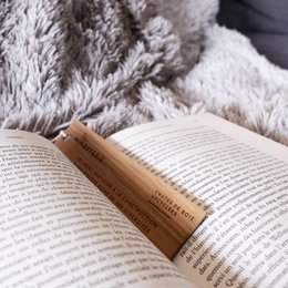 Upcycled solid wood ruler / bookmark - Draw a new line