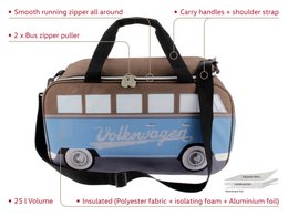 Volkswagen VW T1 Bus Cooler Bag (25 l) - Petrol & Brown