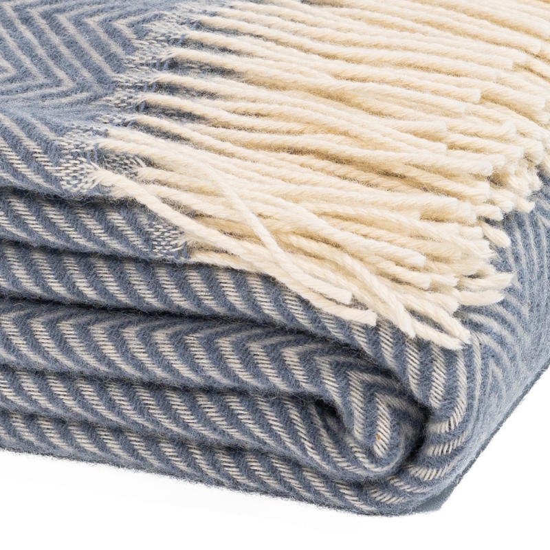 Plaid WOOOL - Manhattan (Bleu clair)