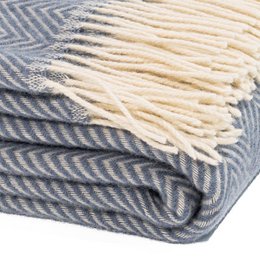 Plaid WOOOL - Manhattan (Bleu clair)