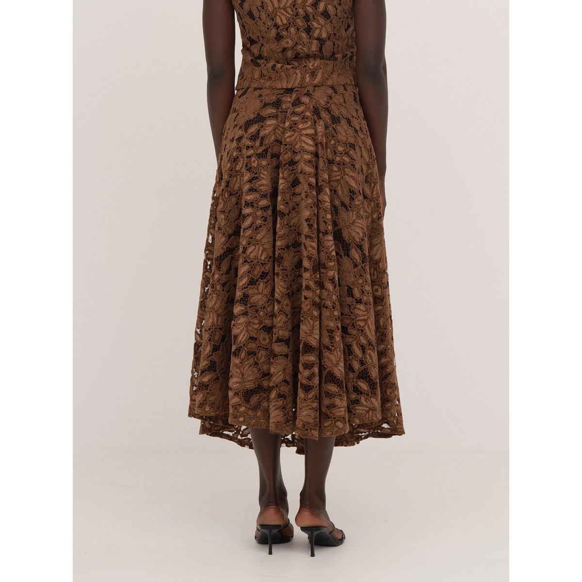 Lovers Brown Velvet Lace Occasion Skirt