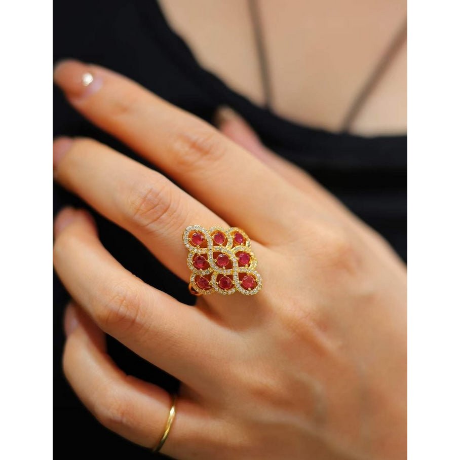 Natural Ruby Palace Statement Ring