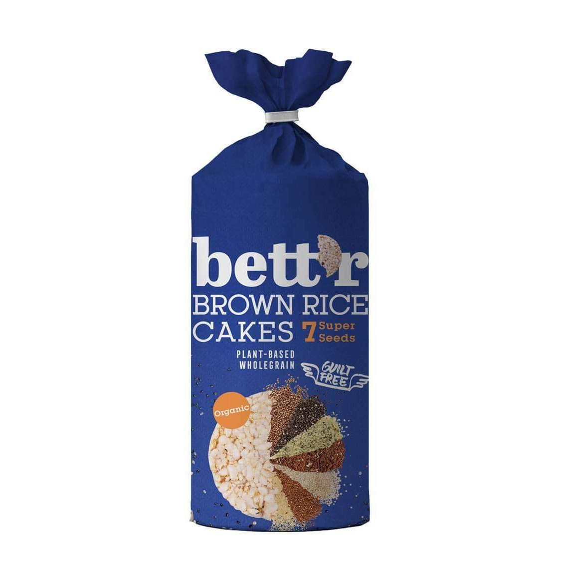 Brown Rice Cakes 7 Super Seeds, organic, Bett'r, 120g