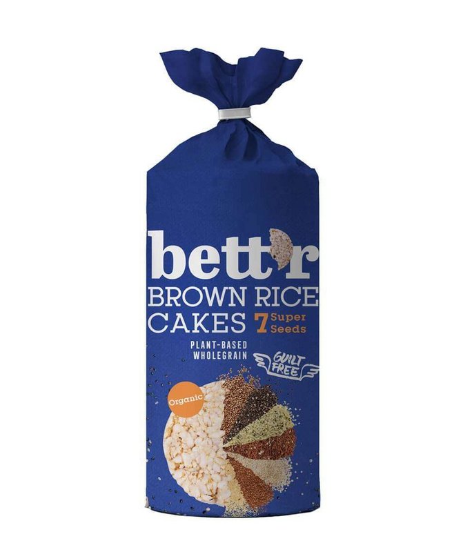 Brown Rice Cakes 7 Super Seeds, organic, Bett'r, 120g