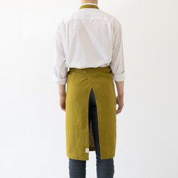 Moss Green Linen Chef Apron