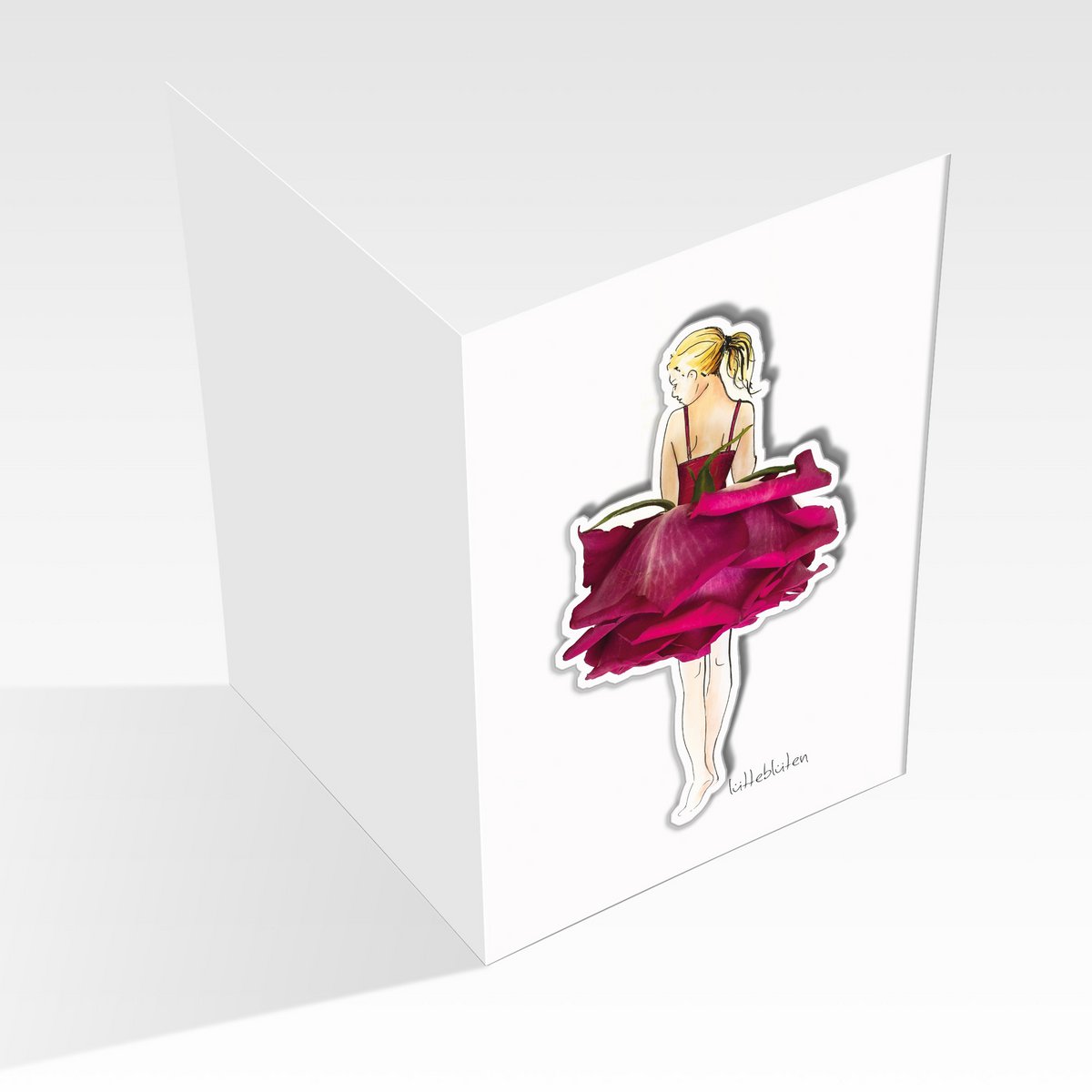 Tarjeta plegable Rose Ballet con imán