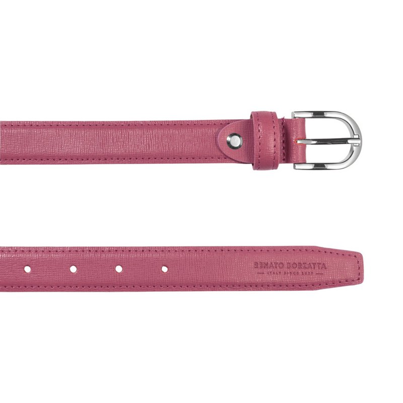 RB4016BS | In Italien hergestellter Damengürtel aus echtem Saffiano-Leder. Pfingstrosenfarbe