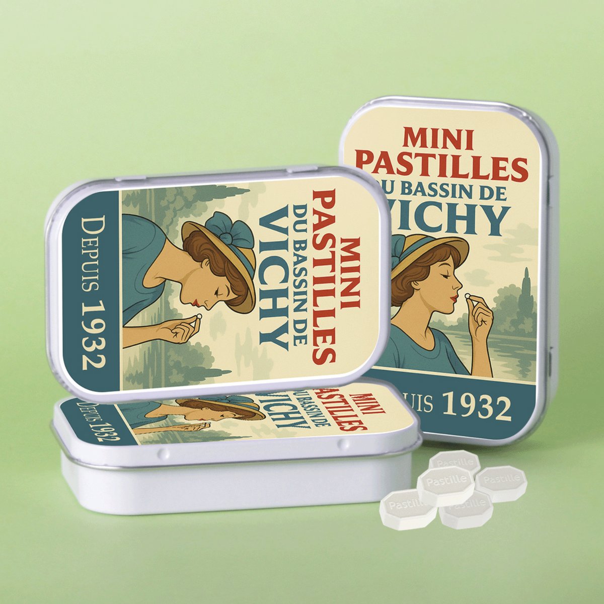Retro -Sammlerpaket - Mini Vichy Pastilles seit 1932