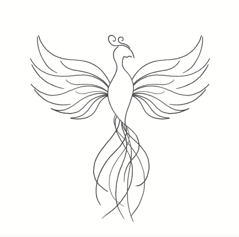 Sioou tijdelijke tattoo - De feniks x5