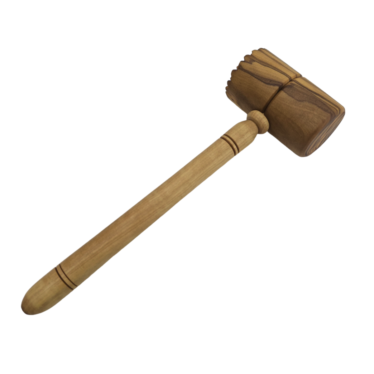 Meat tenderizer round meat hammer made of olive wood, handcrafted