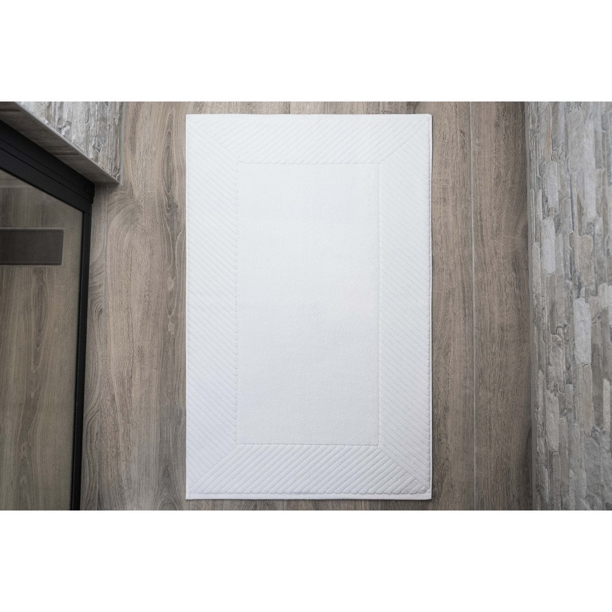 Badmat 60 x 95 cm, 1250 gr./m², Velours, Wit