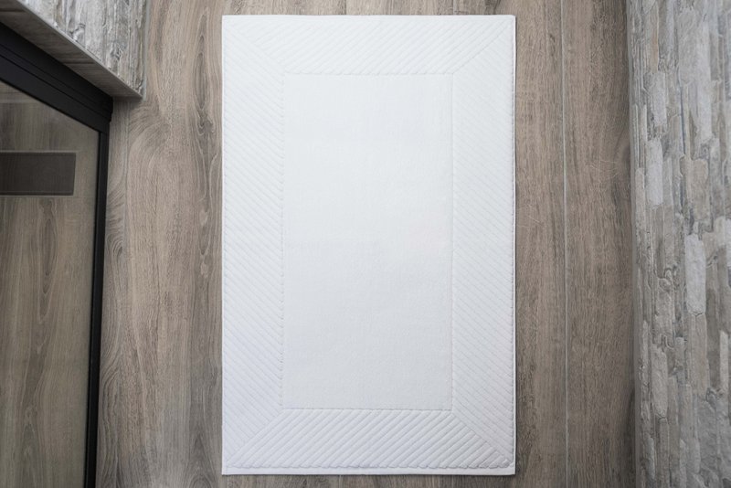 Badematte 60 x 95 cm, 1250 g/m², Velours, Weiß