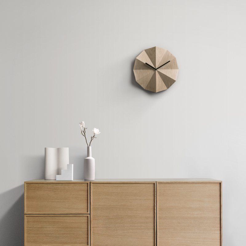 Wooden Delta Clock in Oak