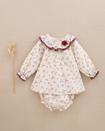 Babykleid mit Blumendruck und Pompon-Detail P71-11604032