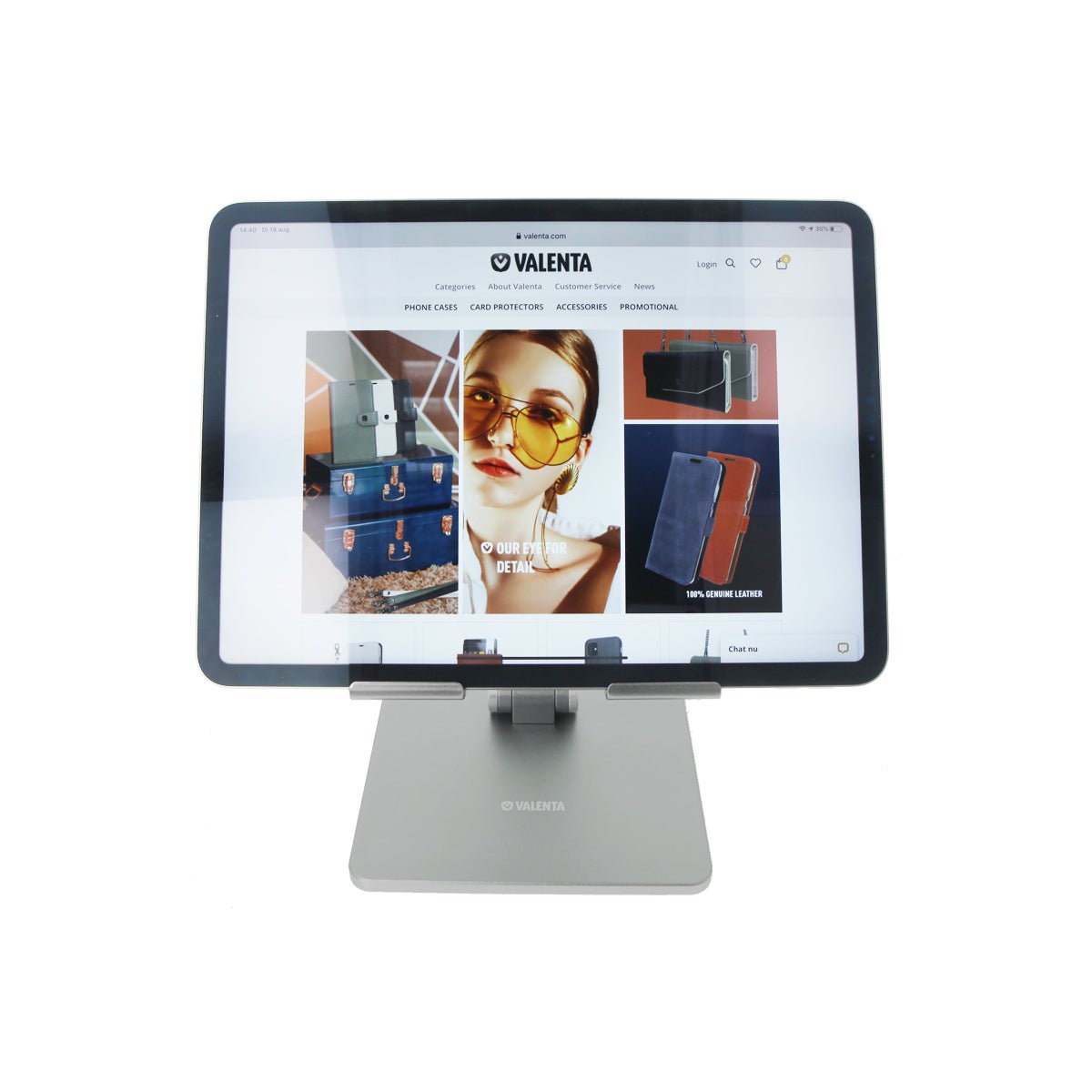 Tablet-Halter faltbar Alu Silber
