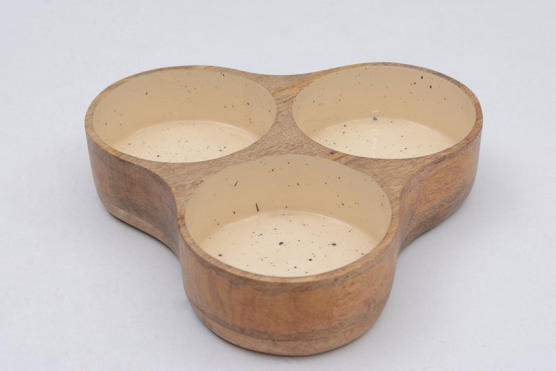 PLATEAU OU SERVICE EN BOIS BLANC FIORE (VAISSELLE)