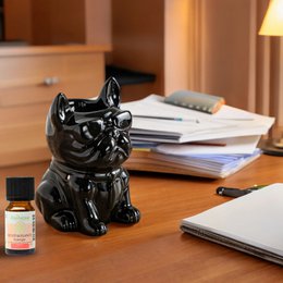Burnt Ceramy Boubou Black Boubou Parfume - Lakerede keramiske dyr - Grundlægningsdiffusor Duftende voks, æteriske olier, dufte - dekorativ idé