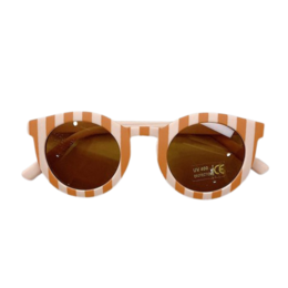 Kindersonnenbrille Streifen | Kinder Sonnenbrillen | Weiß-Orange | Rosa-Orange