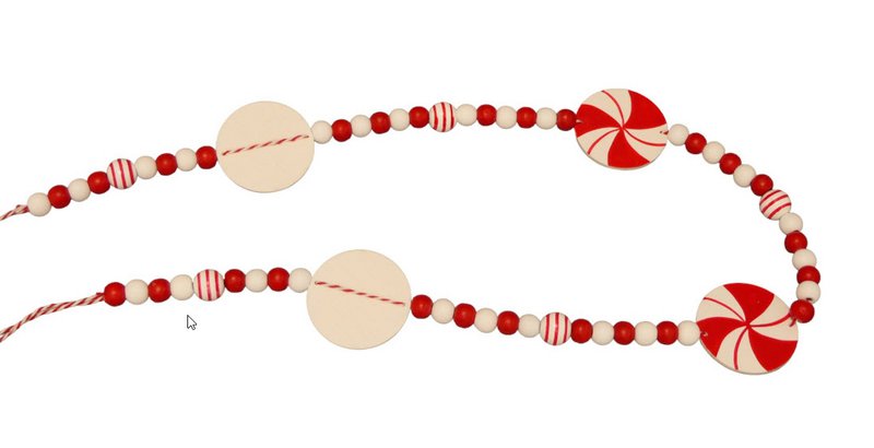GIRLANDE CANDY POLY/3ST ROT-WEISS