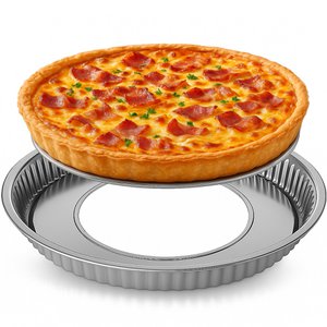 Stainless steel quiche tart pan with lifting base 28 cm