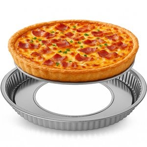 Stainless steel quiche tart pan with lifting base 28 cm