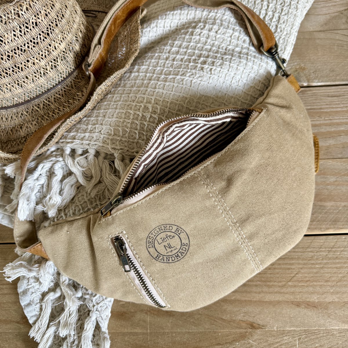 BumBag (khaki cotton) crossbag fannypack NEW