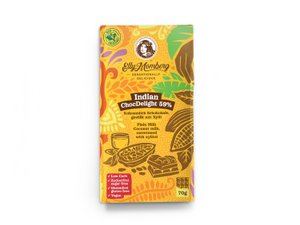 Indian ChocDelight 68% met kokosmelk en geroosterde amandelen - Vegan chocolade, geen toegevoegde suikers & glutenvrij
