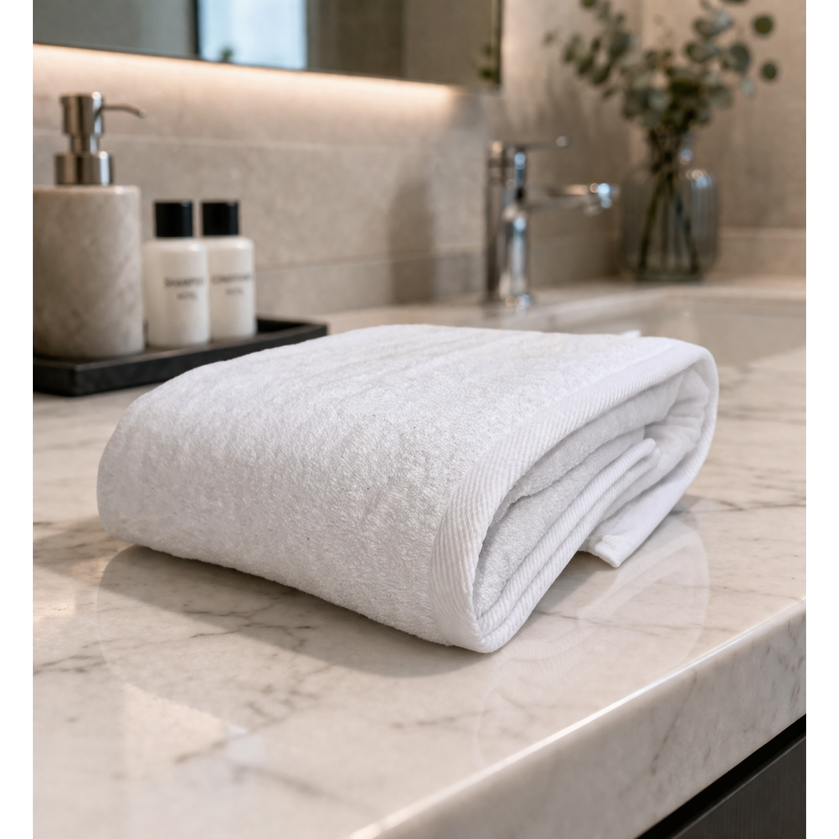 Premium Hotel White Towel - 550 GSM (100% Cotton)