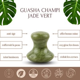 Paquete de Venta Ventaja 11 + 1 Gratis - Champi Gua Sha para Rostro y Cuerpo Green Jade