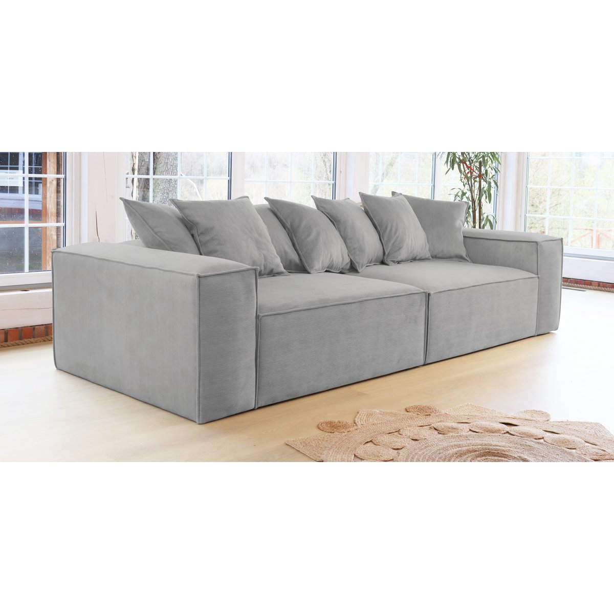 Van Morris 4-seater, Concrete Grey, Exclusive Corduroy from the Belgium company BRUTEX