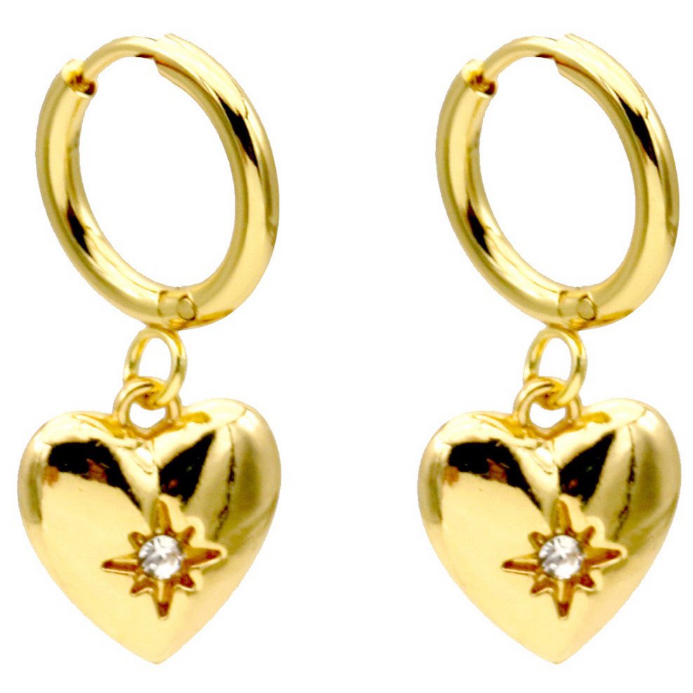 B-E4.5 E2612-206G S. Steel Earrings Heart 3x1.2cm
