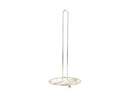 A silver-colored wire kitchen roll holder with a simple, minimalist design.